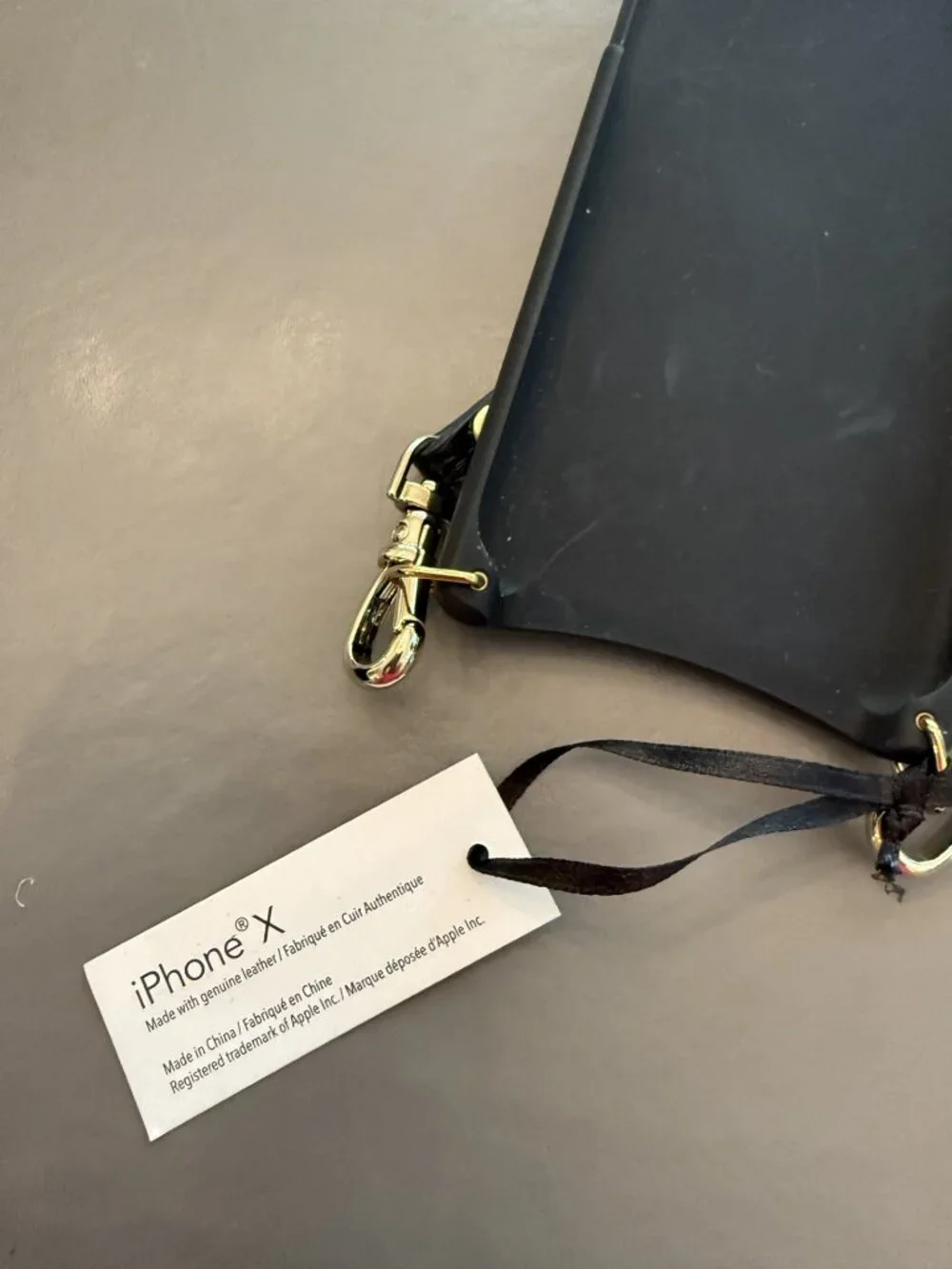Bandolier iPhone X pebble leather crossbody iPhone holder
